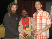 The Crucialites Ras Scott with Roots Reggae artis from Guiana, Arkaingelle and Blake Dally